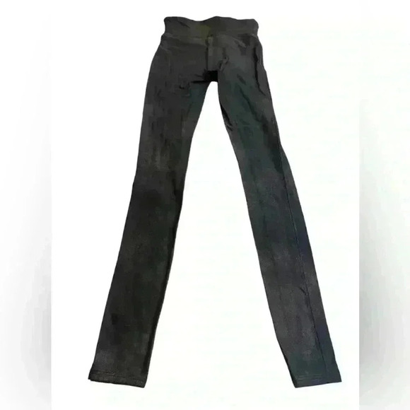 Spanx Faux Leather Leggings Compression Fit Black High Waist Womens Size S - Picture 4 of 5